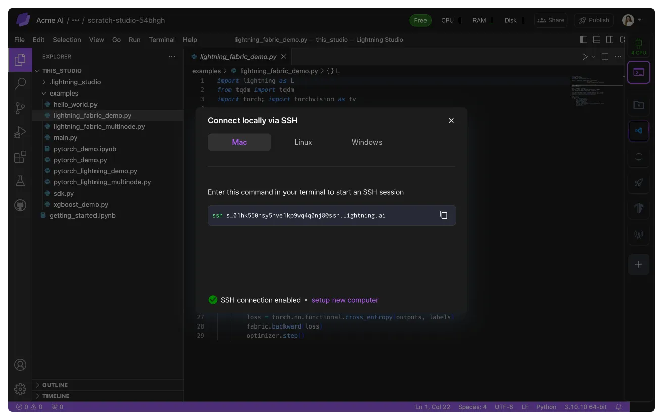 Once completed, SSH will remain enabled, just click 